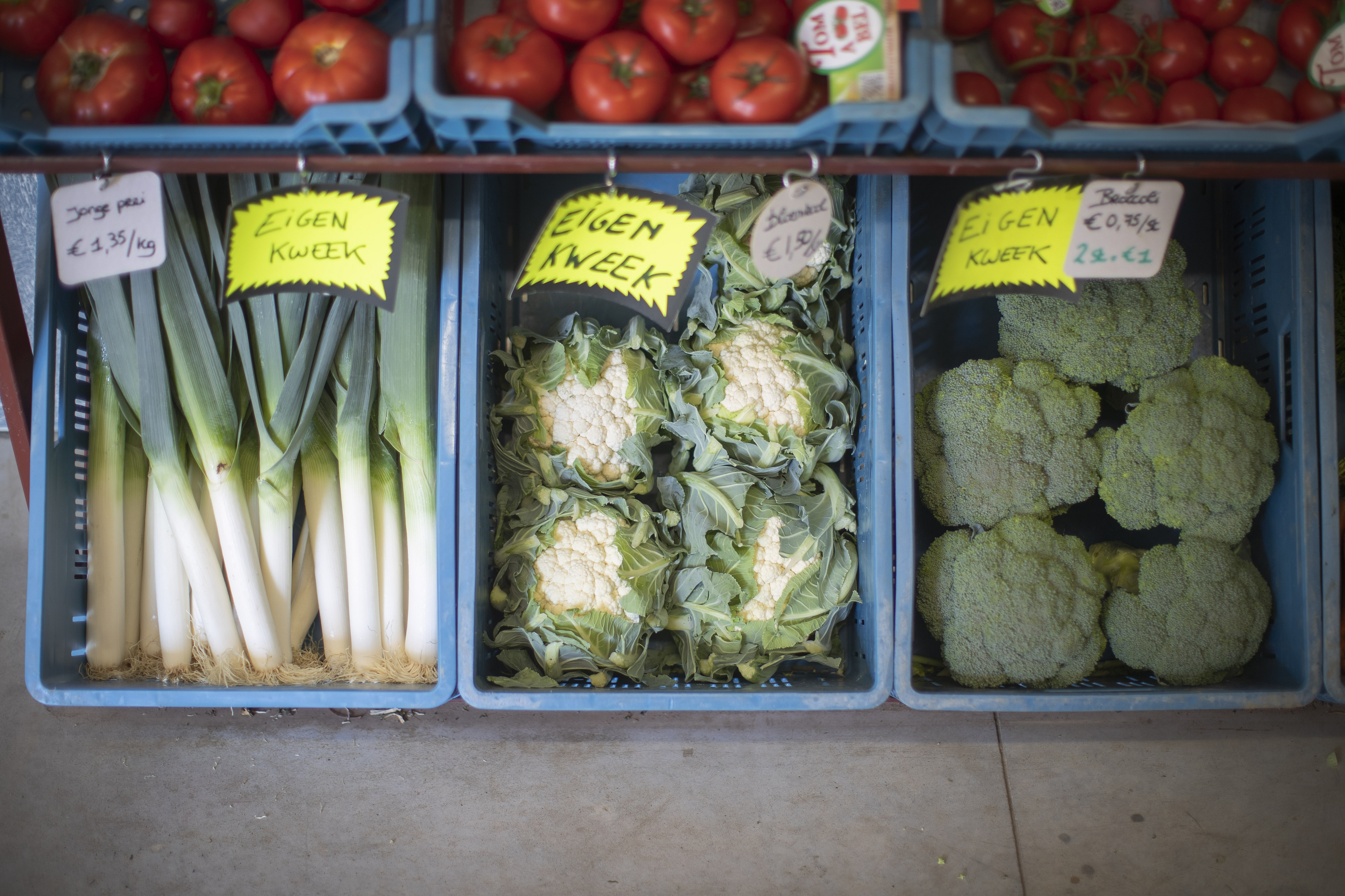 Groenten in de hoevewinkel