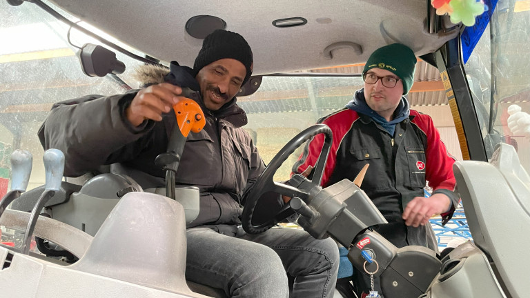 Buitenlandse werkkracht in de tractor