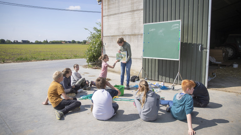 educatie loods groep leerlingen bord
