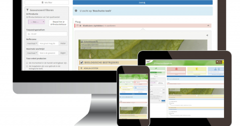 beeld van de app op diverse schermen