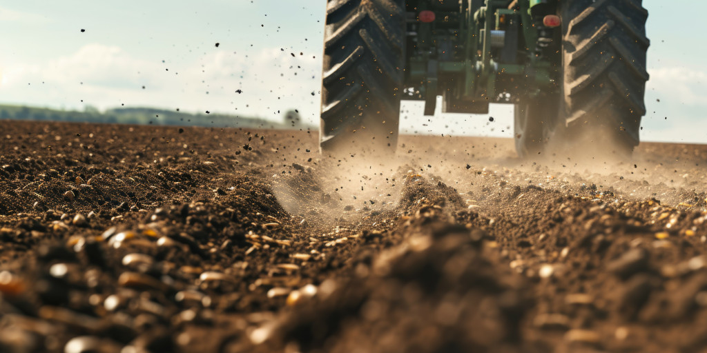 Tractorwiel veldwerk landbouw aarde