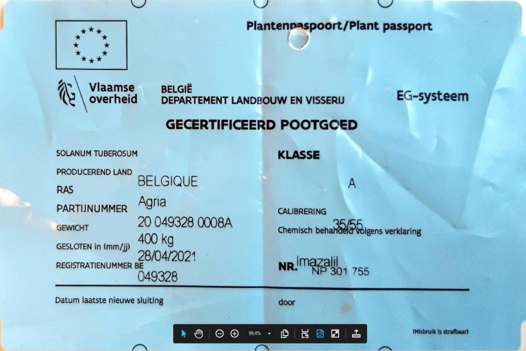 Certificaat pootgoed