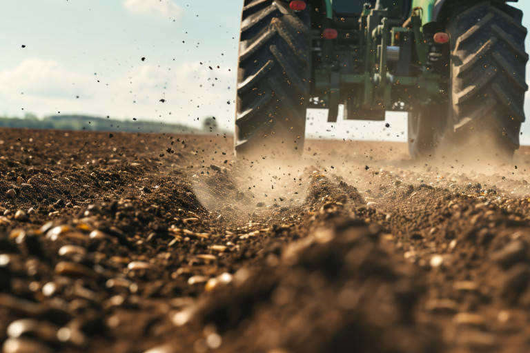 Tractorwiel veldwerk landbouw aarde