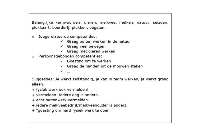 Knipsel uit sjabloon vacature