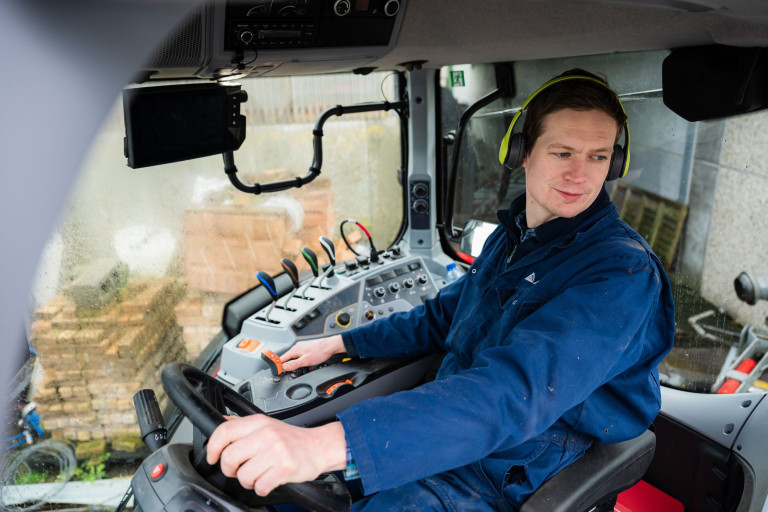 Mens tractor koptelefoon