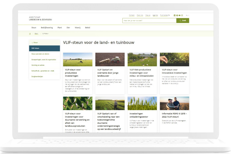 Mock up laptop VLIF steun land en tuinbouw