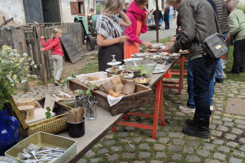parasol eten buffet dames stal