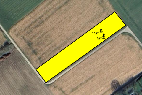 Plattegrond met aanduiding van sensoren in kikkererwtenveld