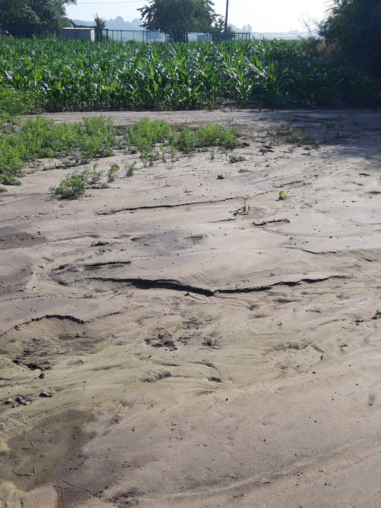 erosie onderaan veld