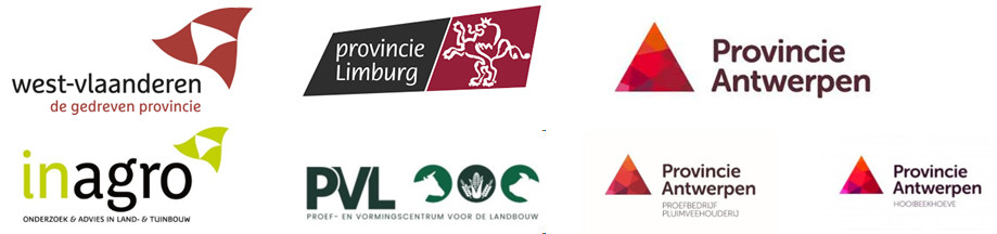 Logo's van betrokken instanties samenwerking dierlijke productie