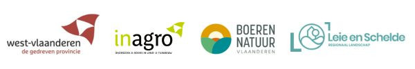 Logobanner project broedbroeders: Provincie West-Vlaanderen, Inagro, Boerennatuur Vlaanderen en Regionaal Landschap Leie en Schelde